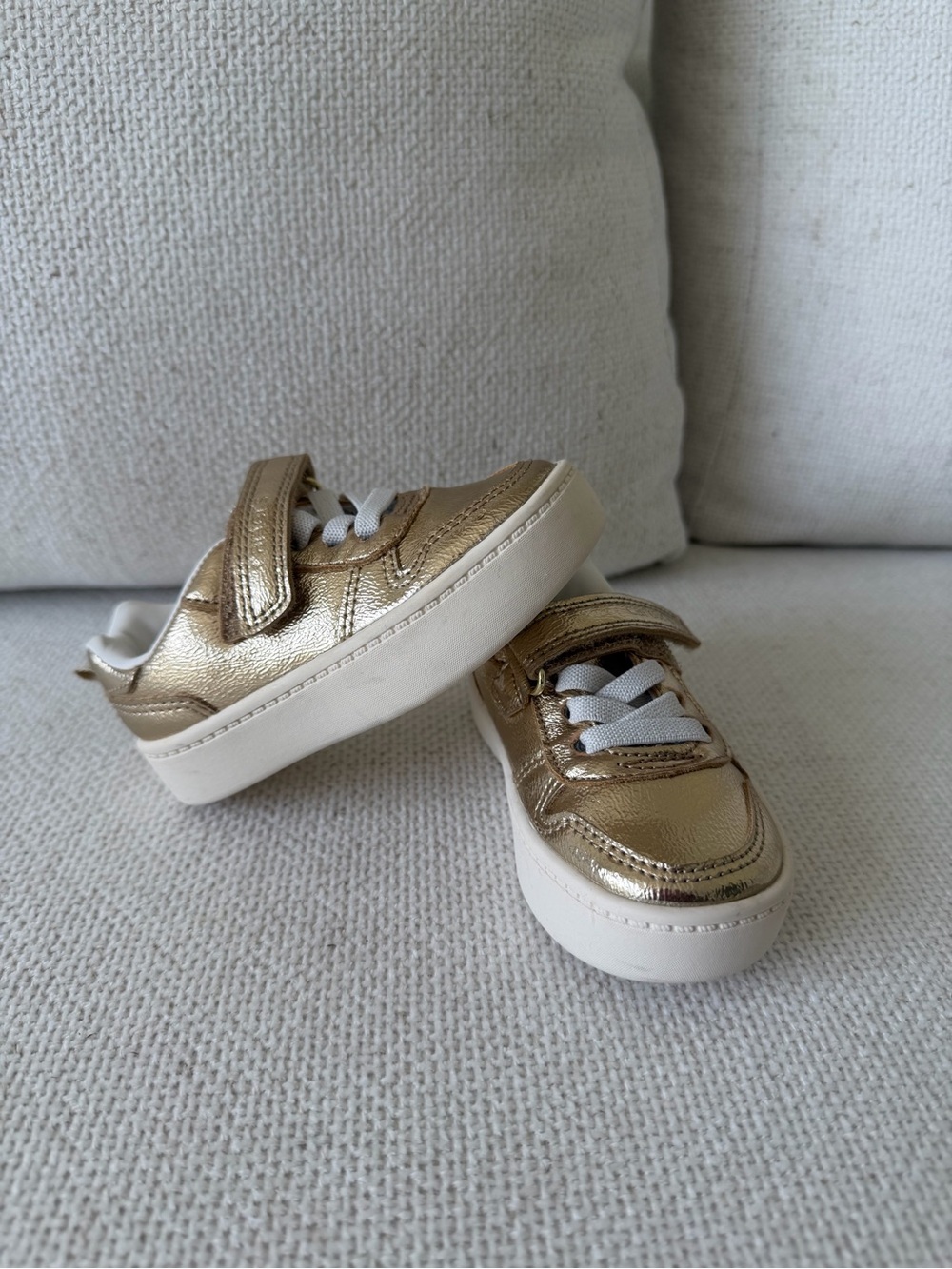 Carter's Metallic Gold Velcro Sneakers